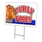 Signmission Curly Fries Yard Sign & Stake outdoor plastic coroplast window, C-1216-DS-Curly Fries C-1216-DS-Curly Fries - alternate 1